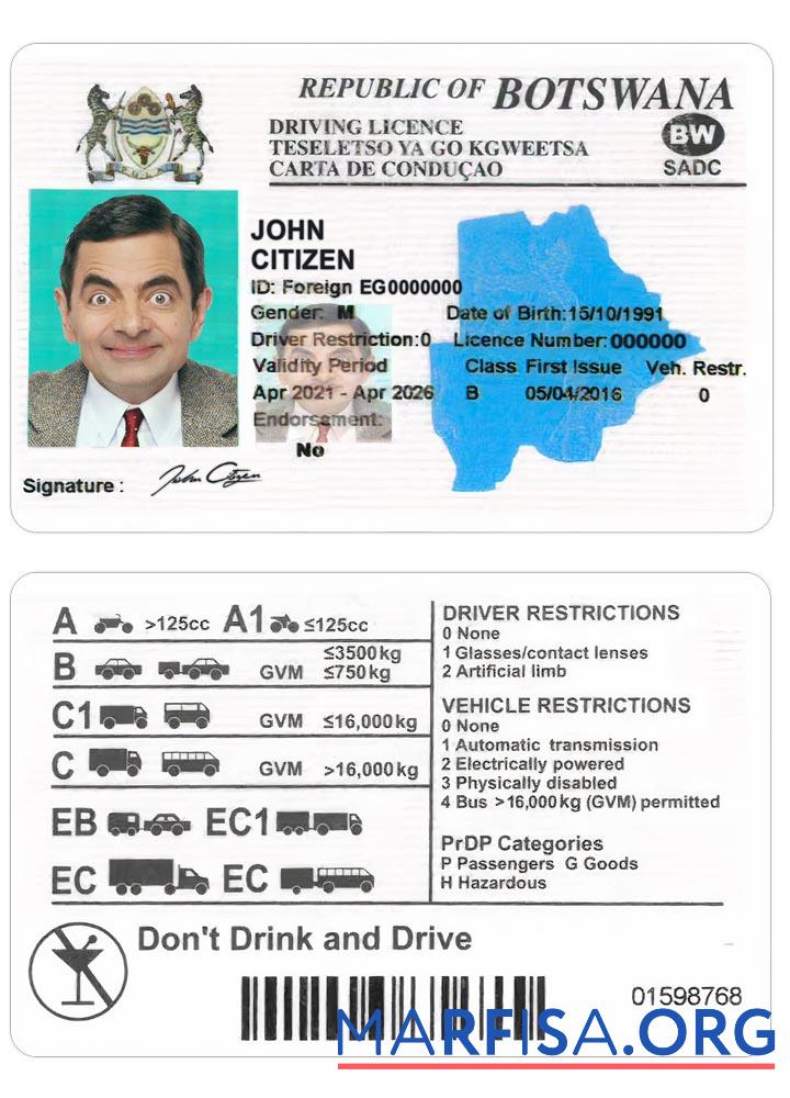 Blank Botswana dl example